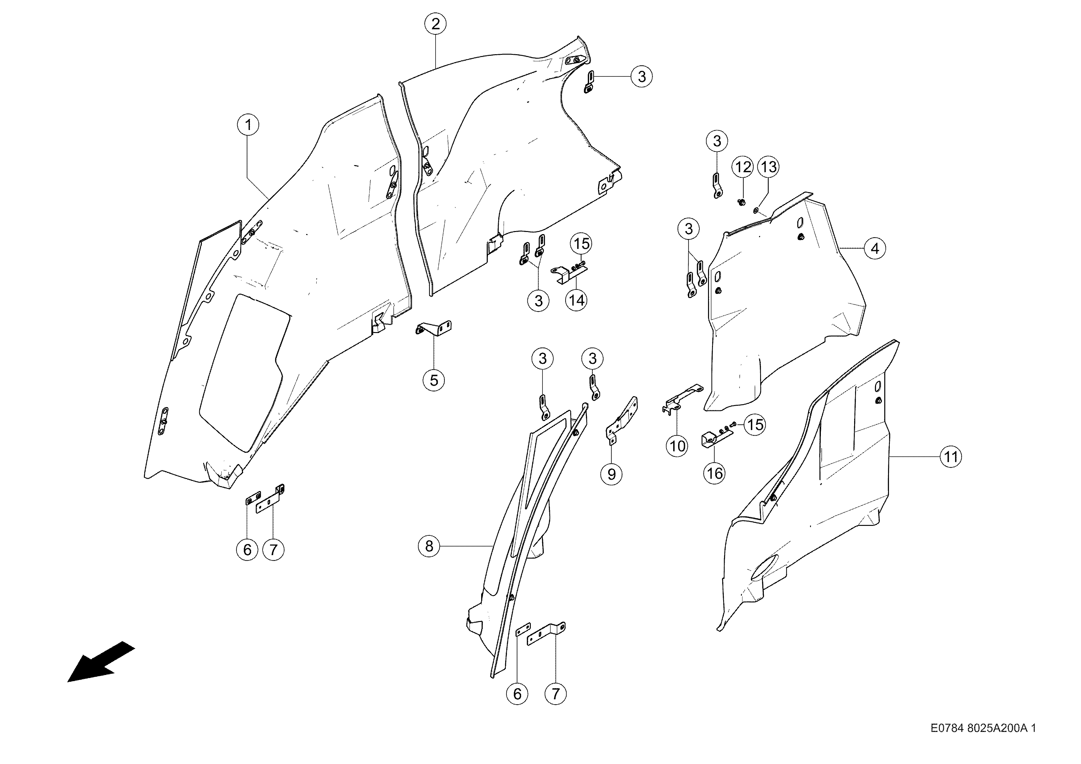 E0784 016 200 SIDE TRIM d1