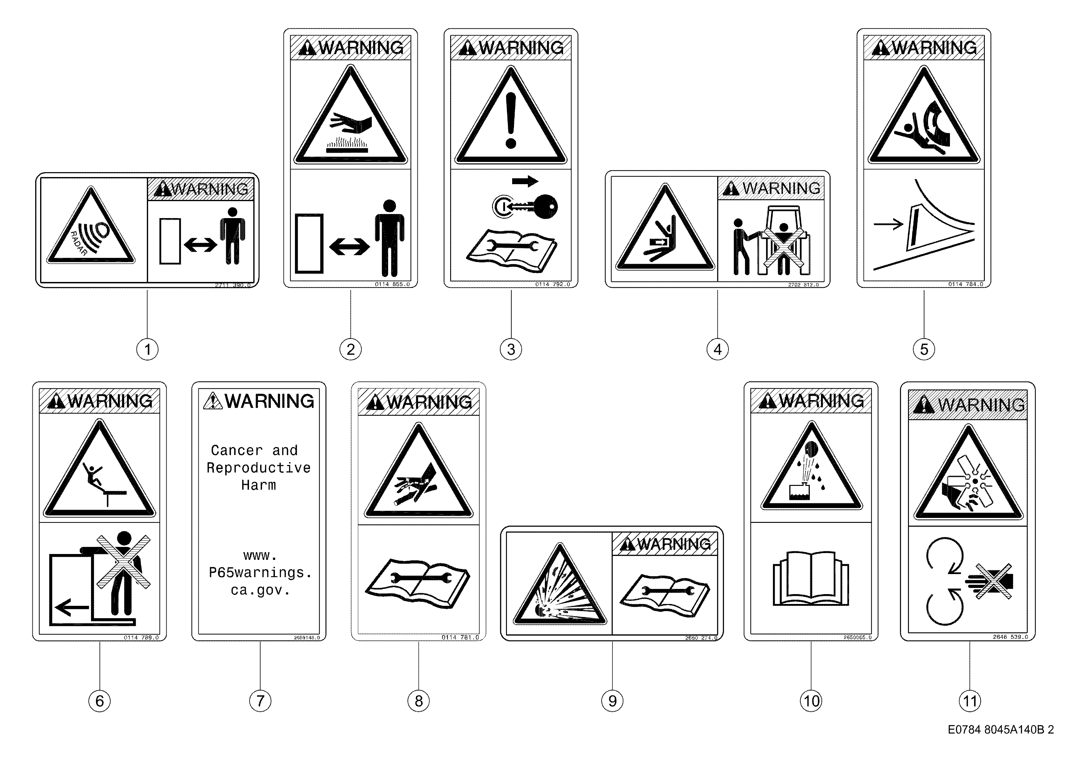 E0784 024 140 WARNING STICKER FOR USA d2