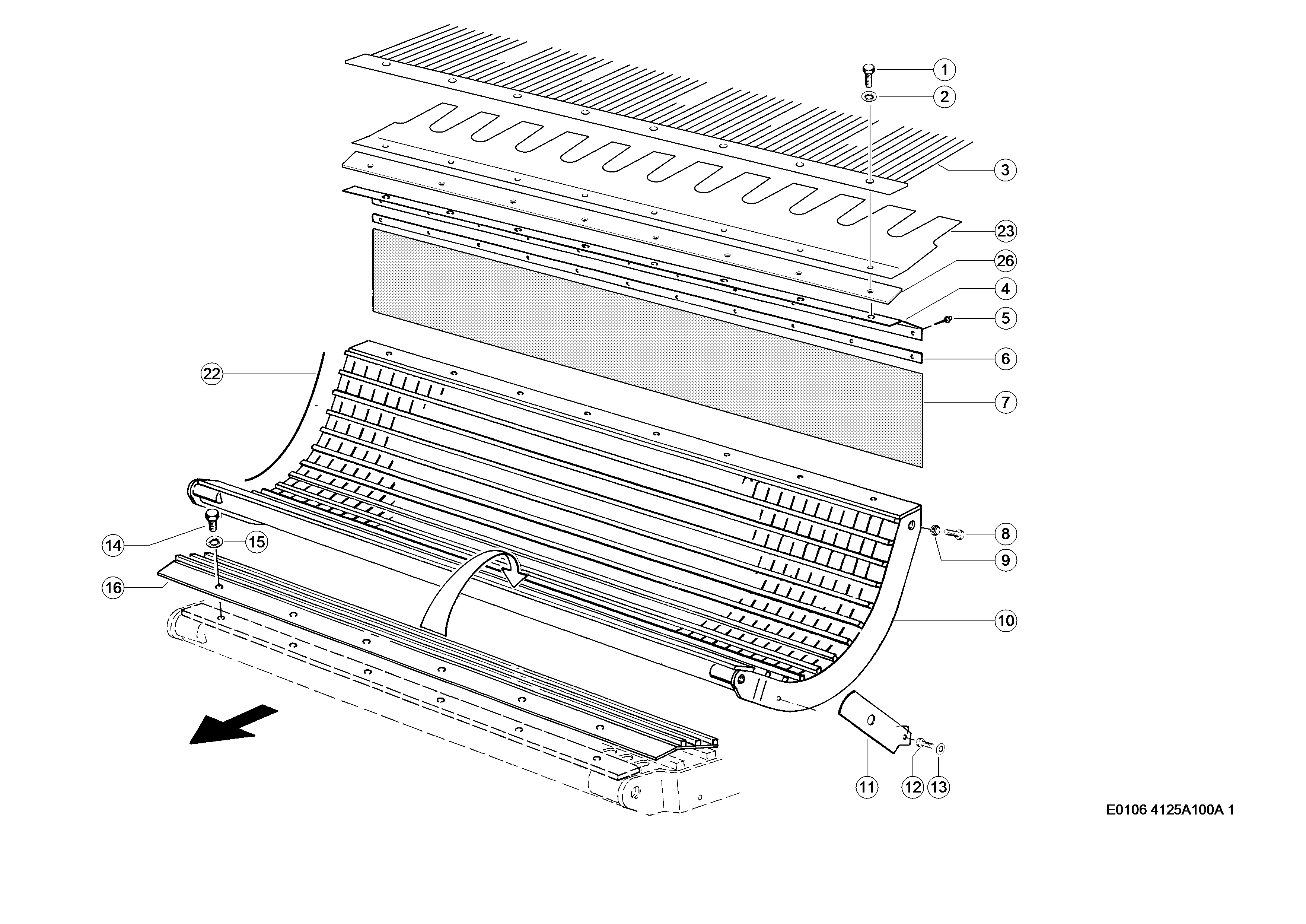 E0106 041 cfe098 100 THRESHING CONCAVE d1