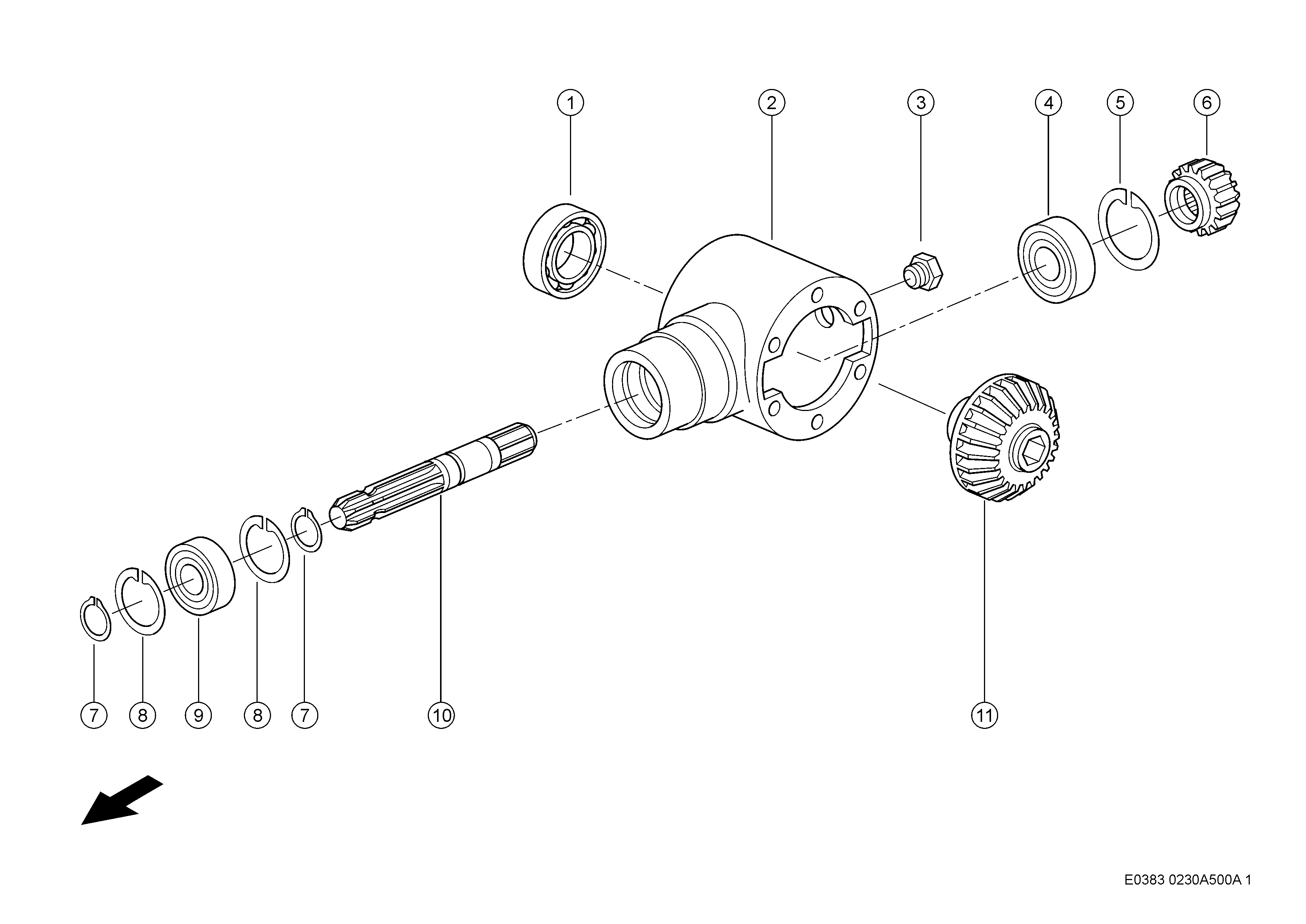 E0383 001 3c86c7 500 MAIN GEARBOX d1