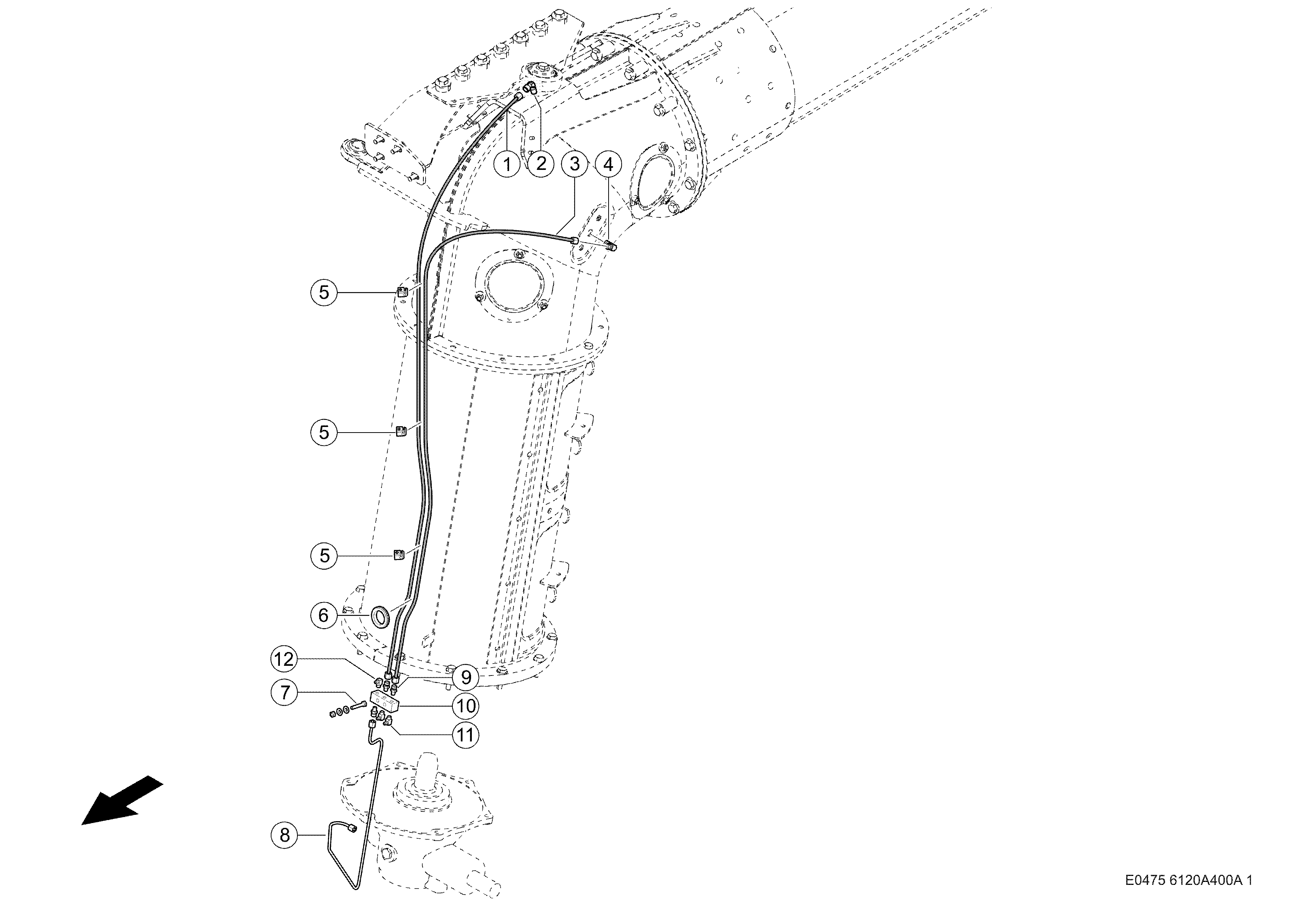 E0475 015 3911ab 400 LUBRICATION LINES d1