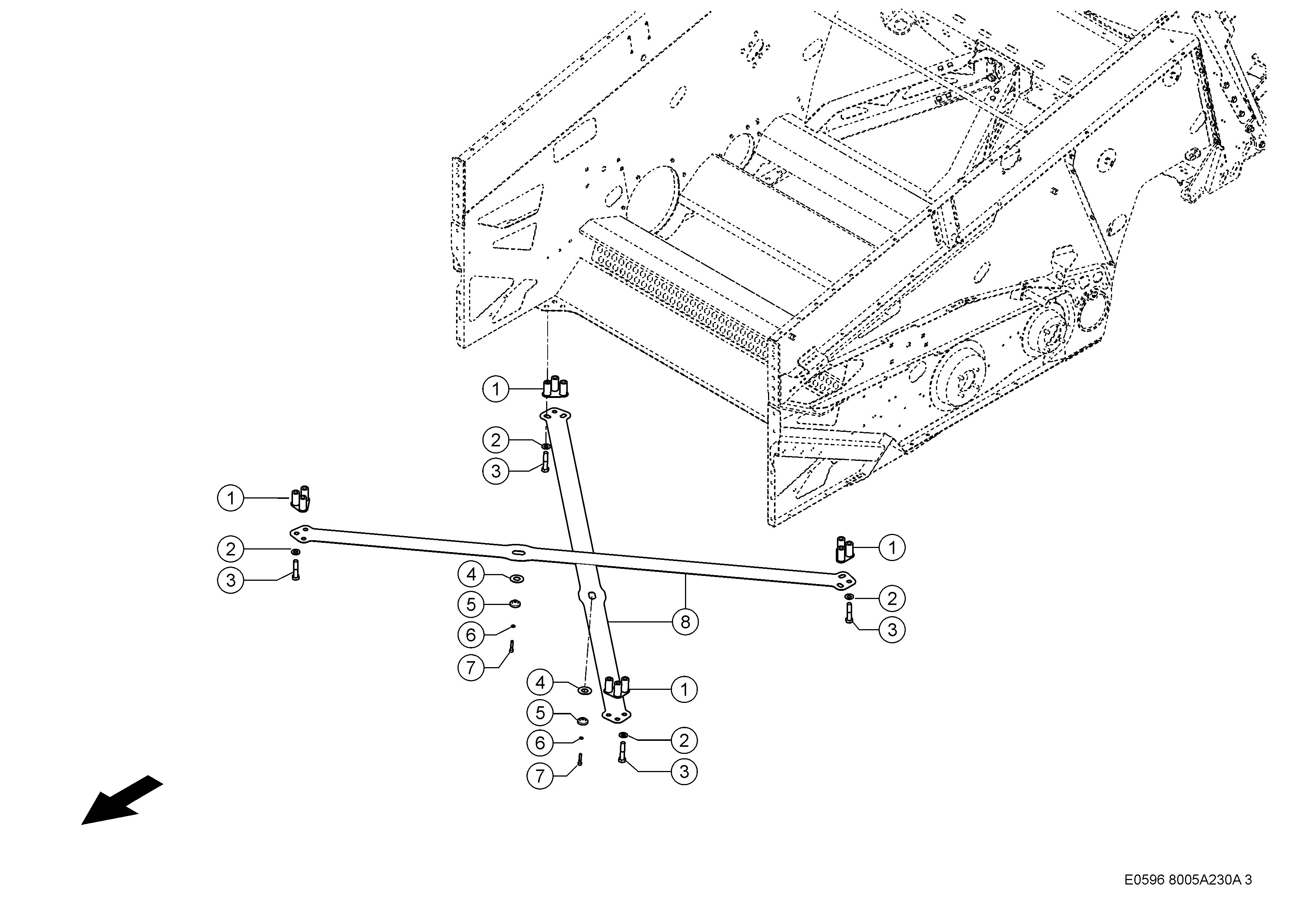 E0596 007 623d8e 230 DIAGONAL BRACES d3
