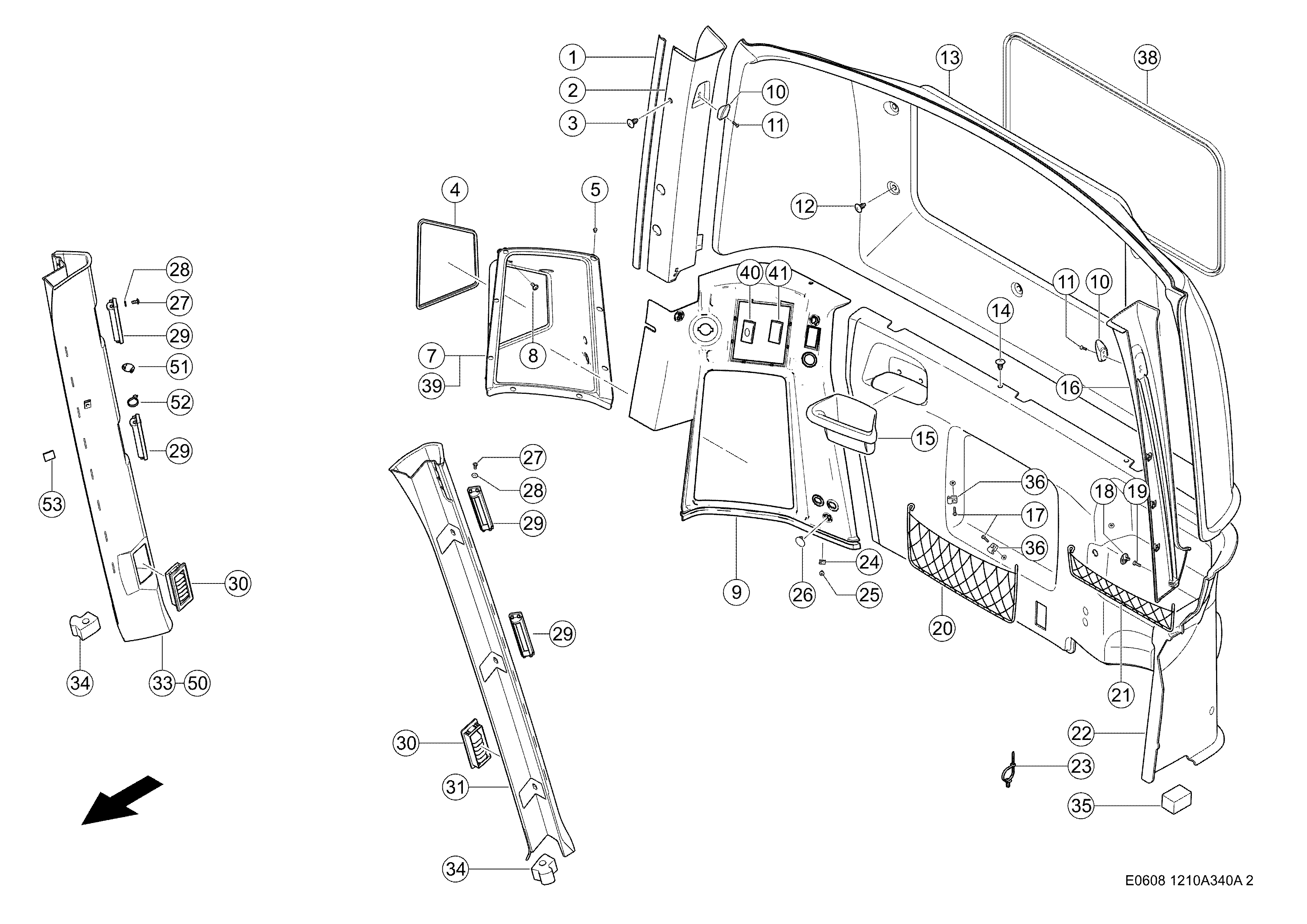 E0608 050 230e5a 340 LOWER TRIM d2