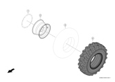 E0689 014 07a9a5 100 TYRES WHEEL RIMS FRONT d1
