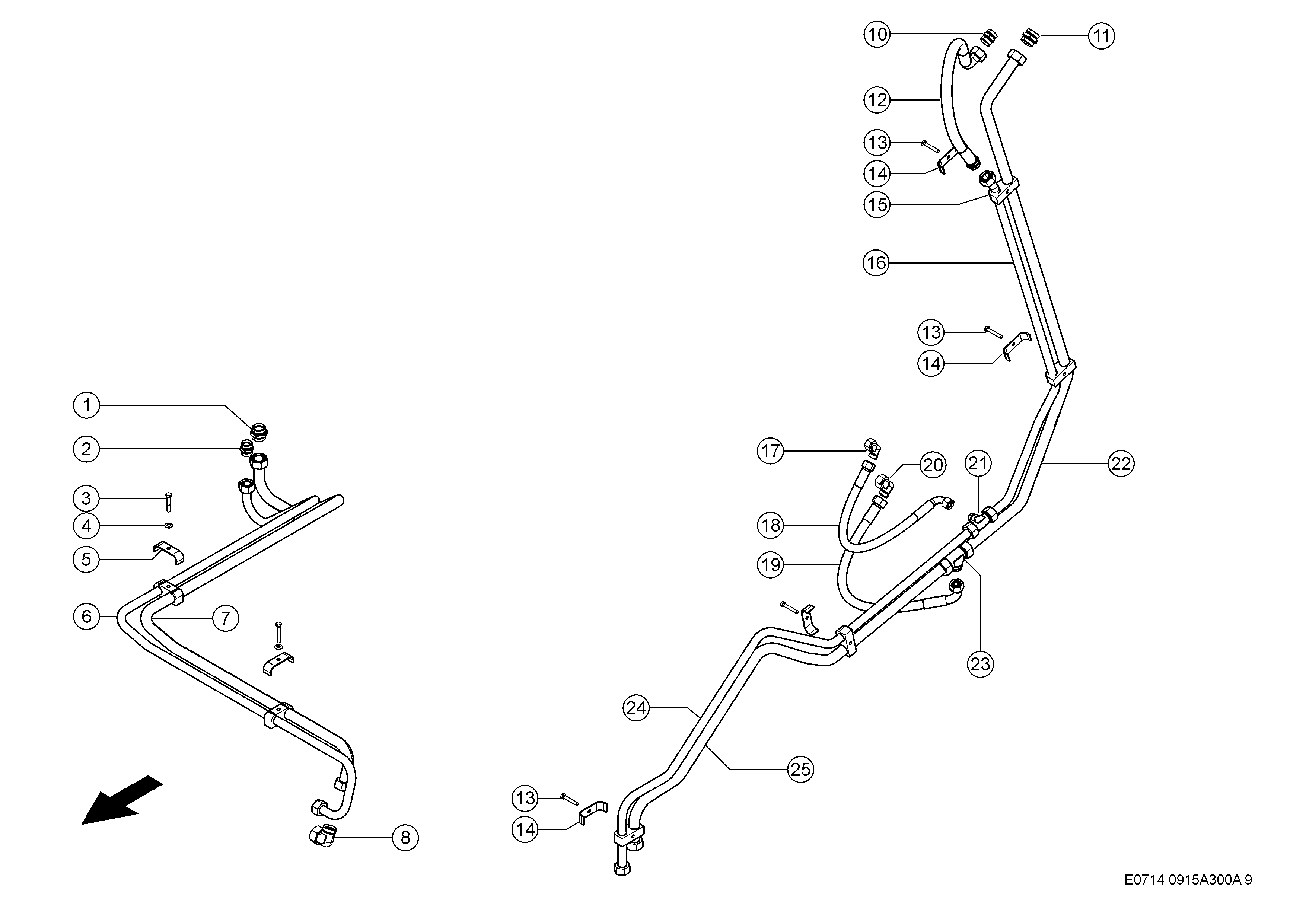 E0714 053 3427e3 300 HYDRAULIC LINE d9