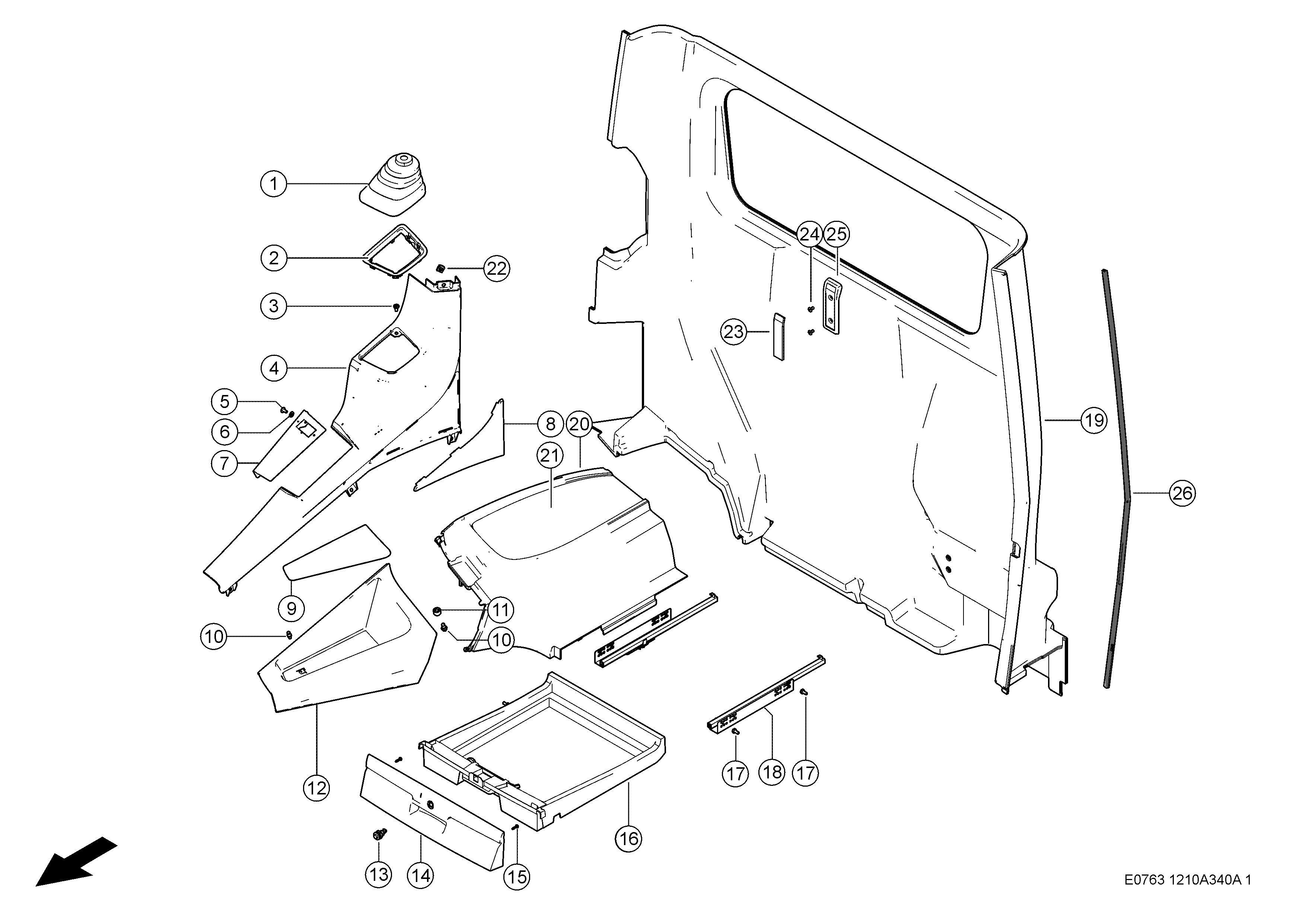 E0763 010 dfedd0 340 LOWER TRIM d1