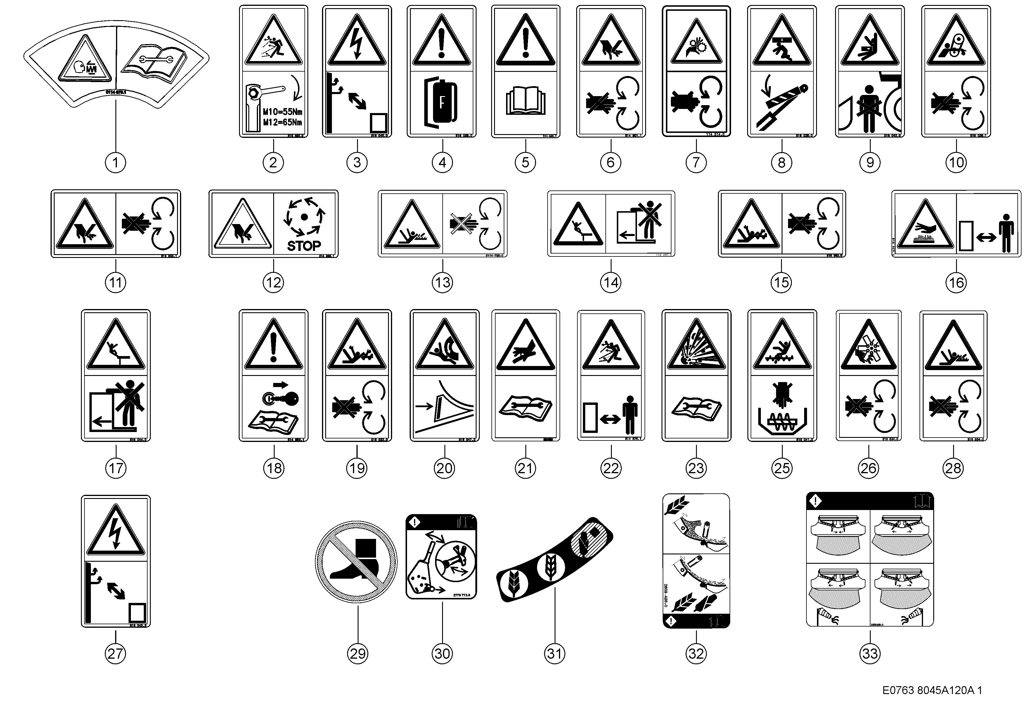 E0763 038 589647 120 WARNING STICKER d1