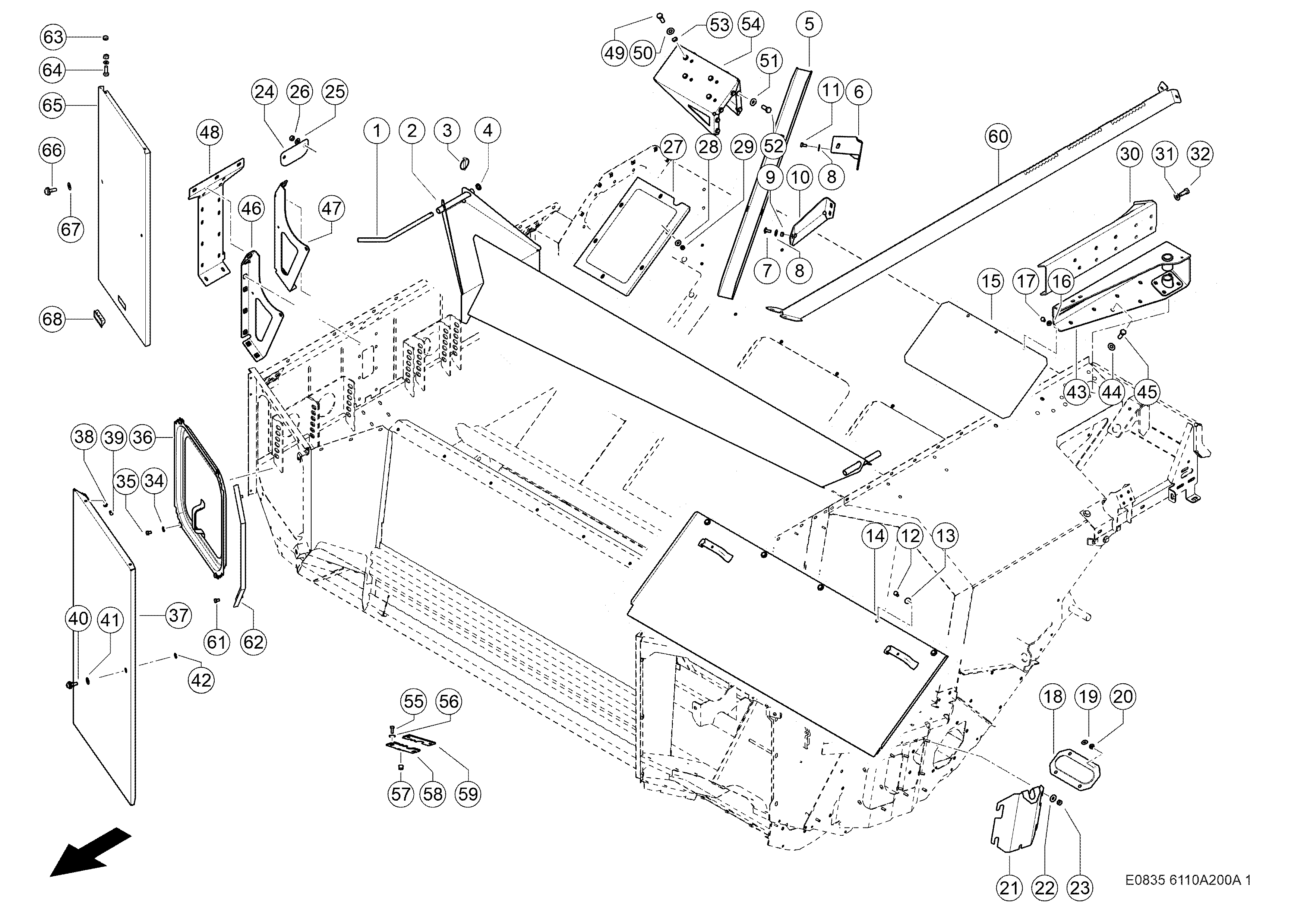 E0835 003 7b1d20 300 GRAIN TANK EXTENSION d1