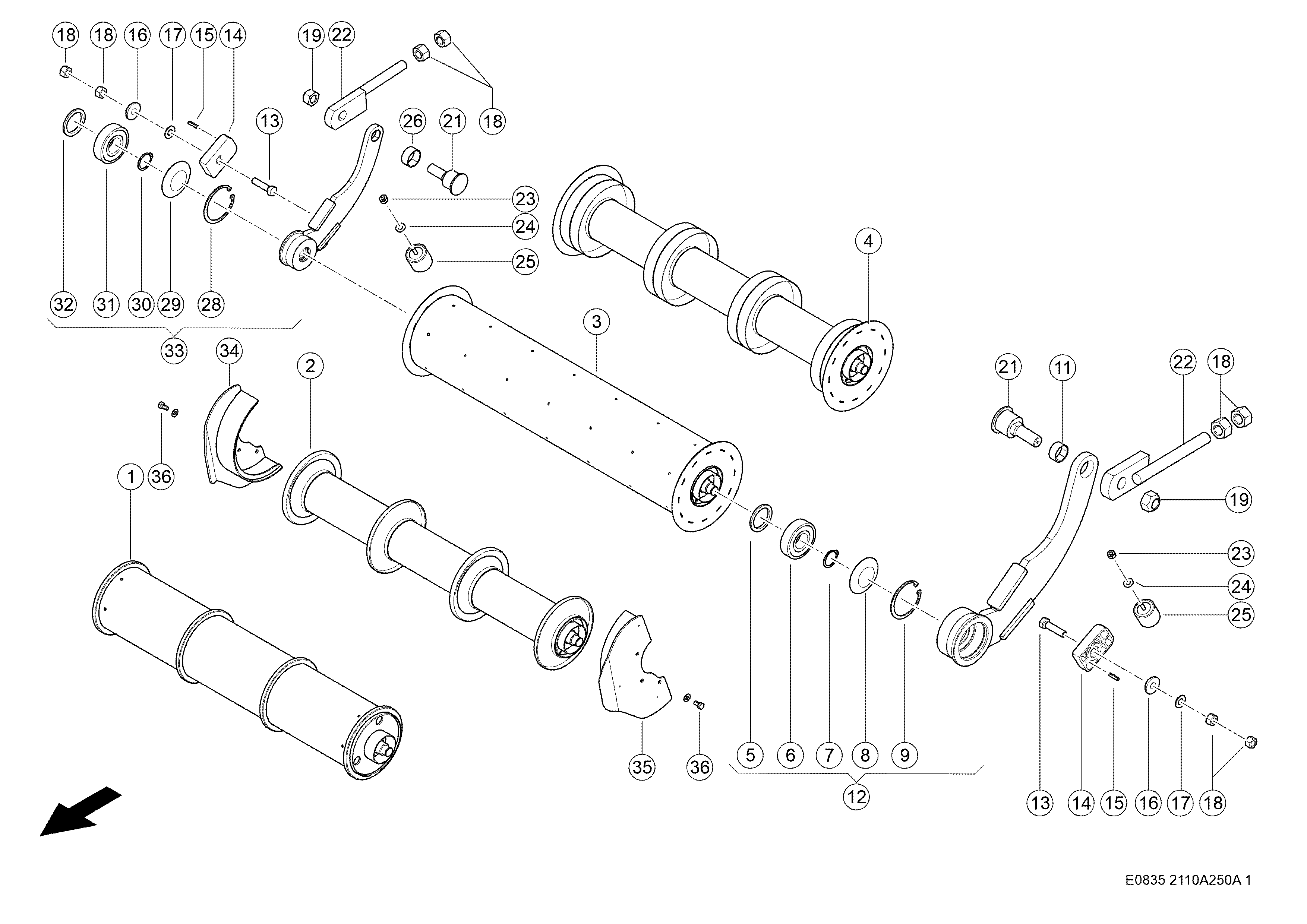 E0835 016 6fda5c 250 GUIDE ROLLER d1