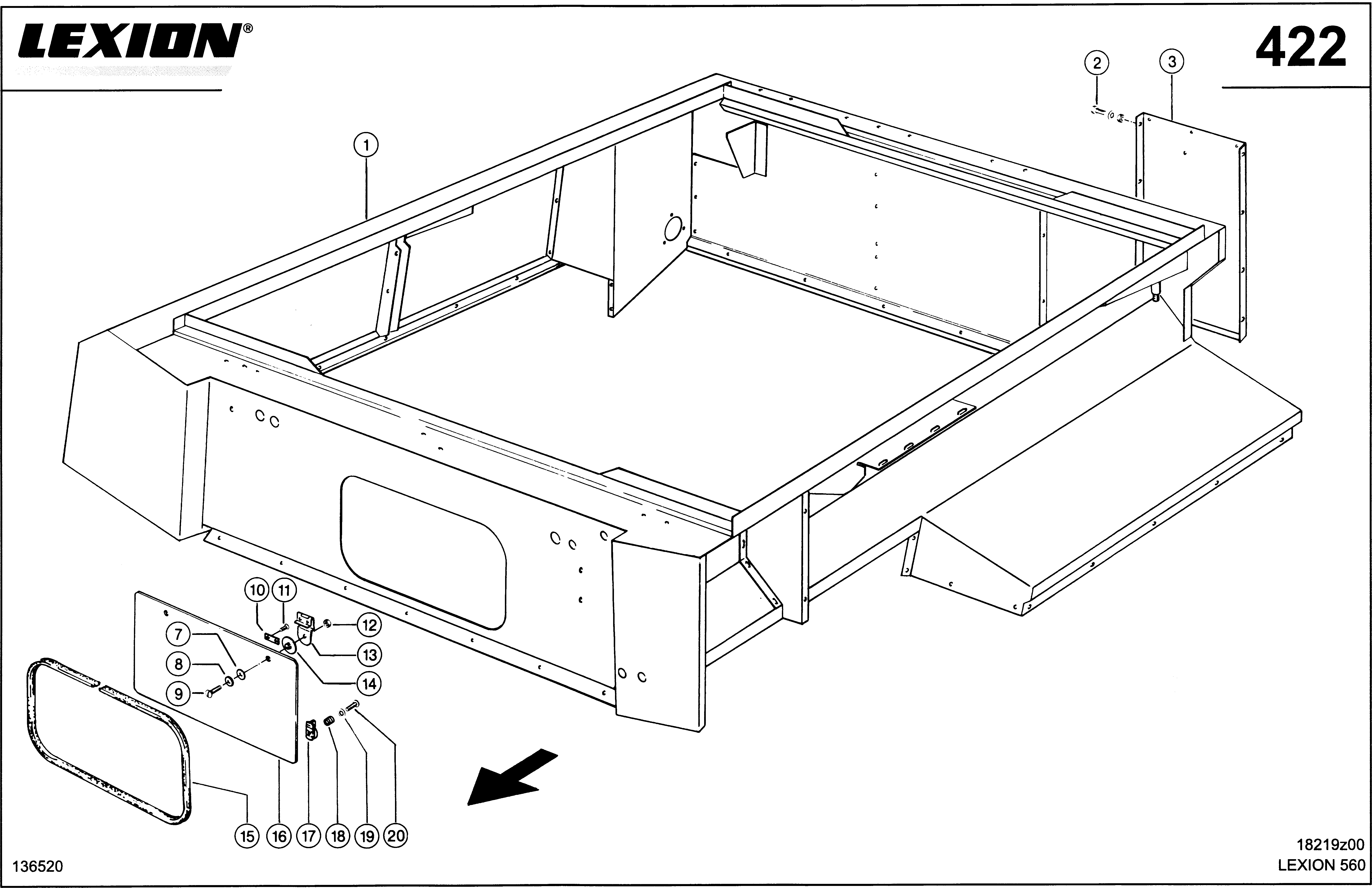 Z5730 005 5d9050 GRAIN TANK BOTTOM d1