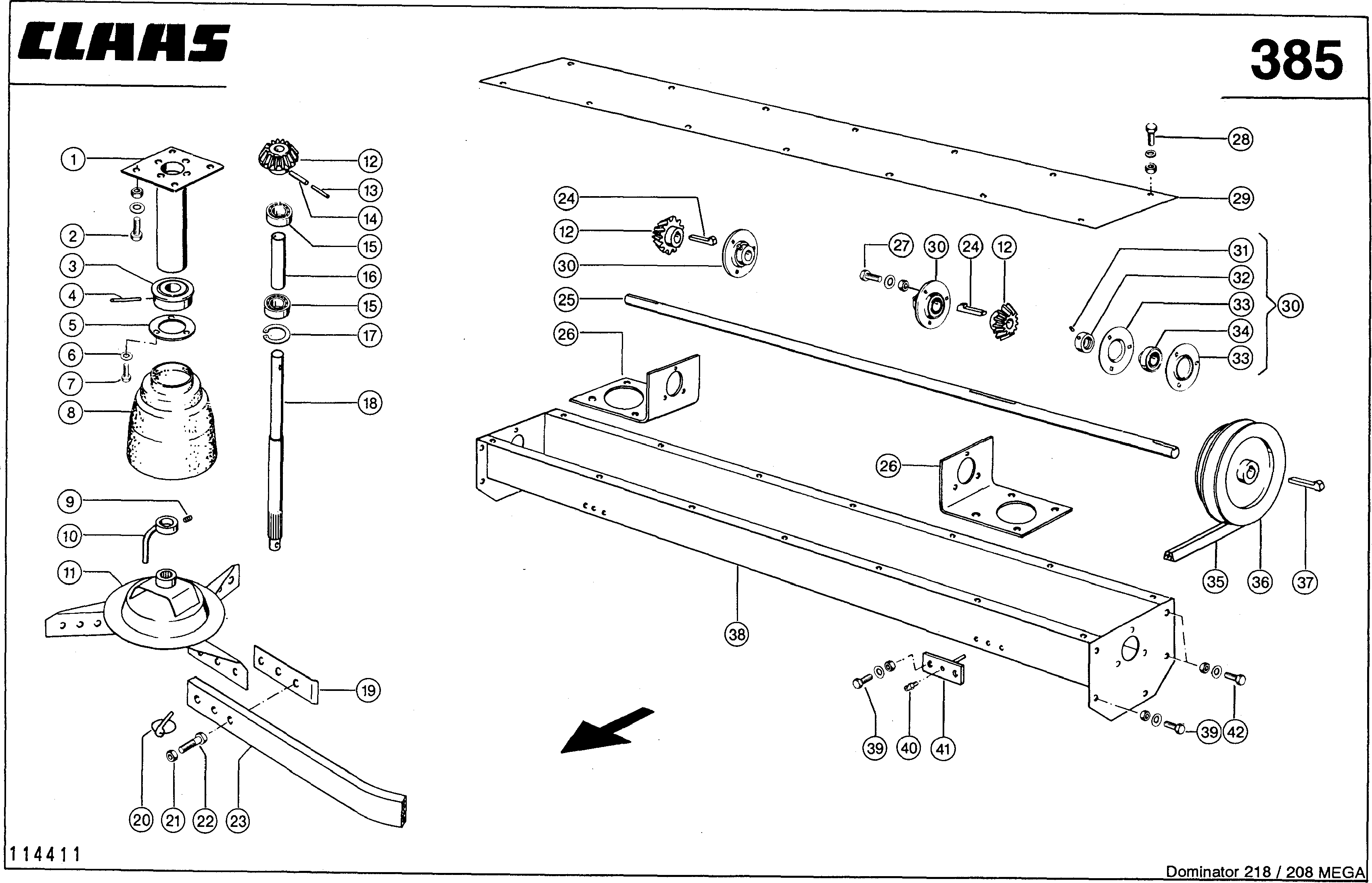 Z9450 046 49d647 Hydraulic fore and aft reel adjustment d1